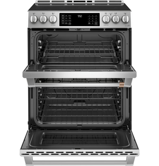 Cuisinière intelligente à induction Café de 7 pi³ avec convection européenne véritable et grilles autonettoyantes - acier inoxydable - CCHS950P2MS1