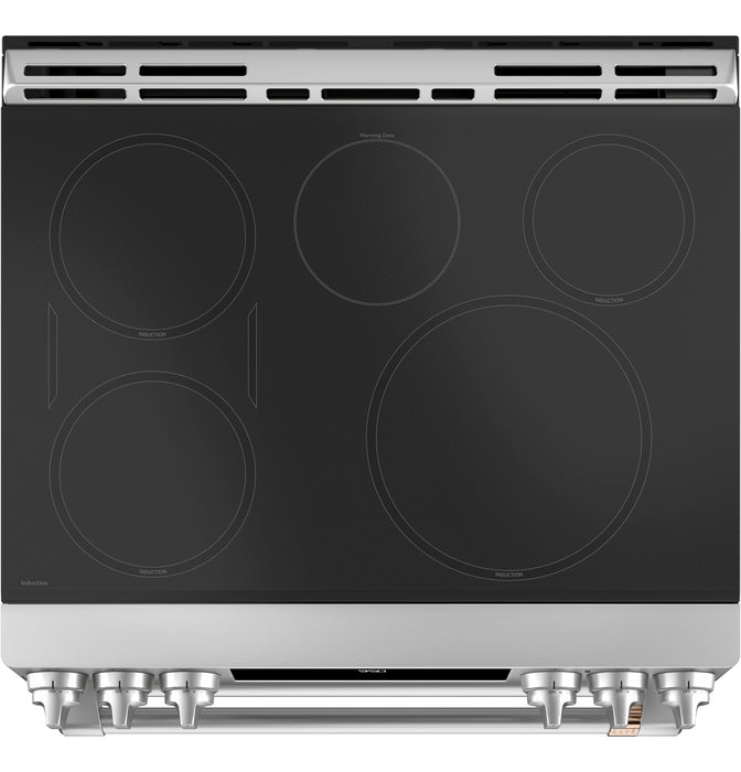 Cuisinière intelligente à induction Café de 7 pi³ avec convection européenne véritable et grilles autonettoyantes - acier inoxydable - CCHS950P2MS1
