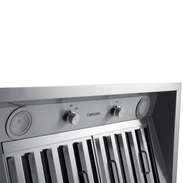 Insertion de hotte de cuisinière à conduit Ancona Pro de 34 po en acier inoxydable - AN-1330