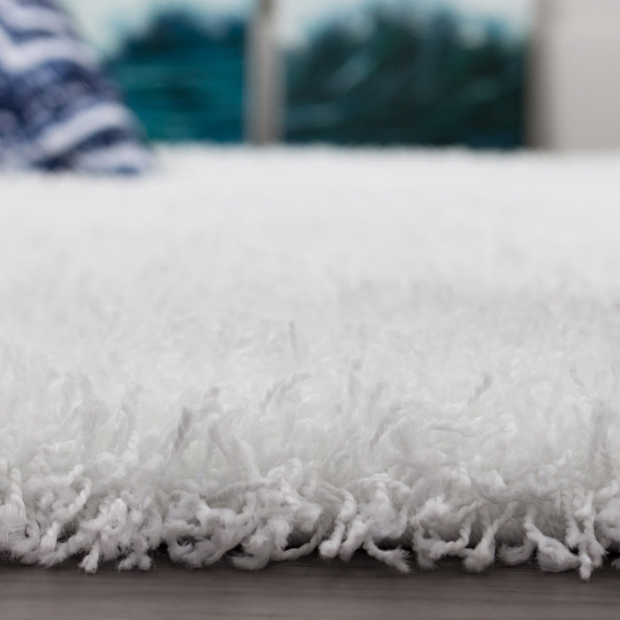 Carpette à poil long Victoria blanche 4 x 6