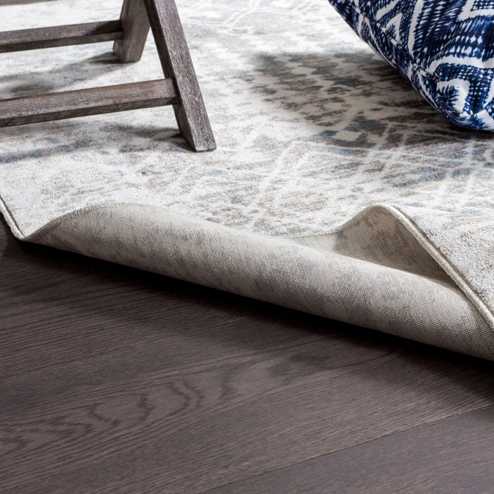 Carpette Shi bleue à motifs marocains 3 x 5