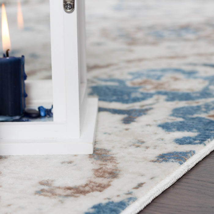 Carpette Shi Flora bleue 3 x 5