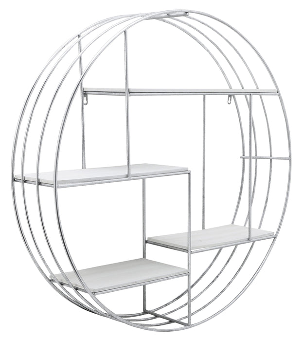 Étagère murale ronde argentée