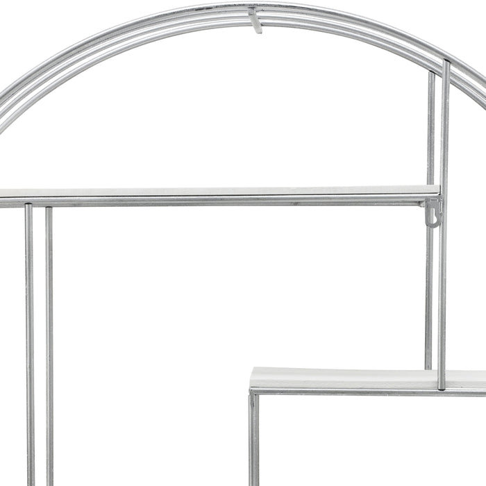 Étagère murale ronde argentée