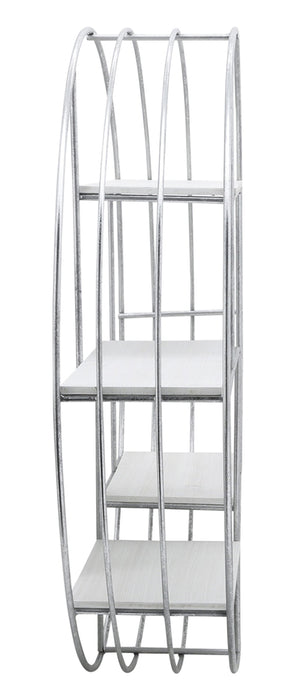 Étagère murale ronde argentée