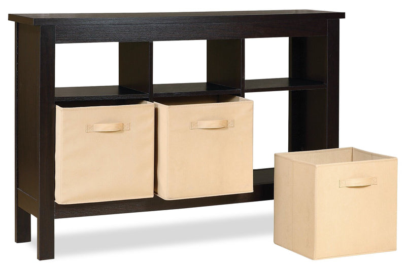 Table d’entrée Kimberly de 48 po avec 3 paniers - espresso