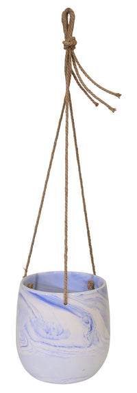 Pot à fleurs suspendu en marbre bleu