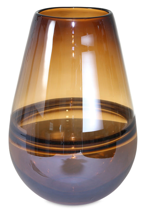 Vase en verre brun de 11 po