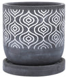 Pot à fleurs en ciment gris de 6 po