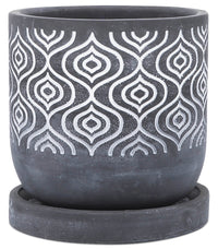 Pot à fleurs en ciment gris de 6 po