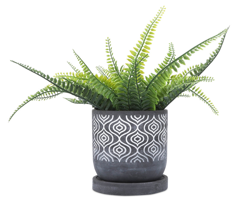 Pot à fleurs en ciment gris de 6 po