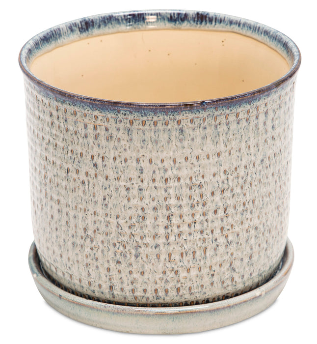 Pot à fleurs en céramique bleue de 6 et 8 po - ensemble de 2
