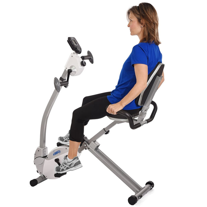 Vélo d’exercice couché avec entraînement du haut du corps de Stamina