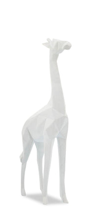 Figurine girafe en résine blanche de 16 po