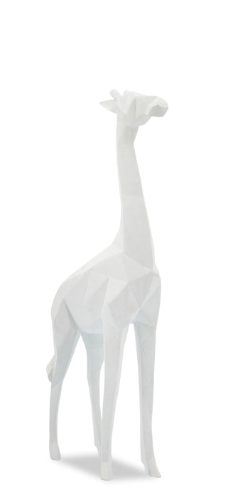 Figurine girafe en résine blanche de 16 po