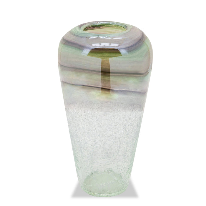 Vase en verre givré de 12 po