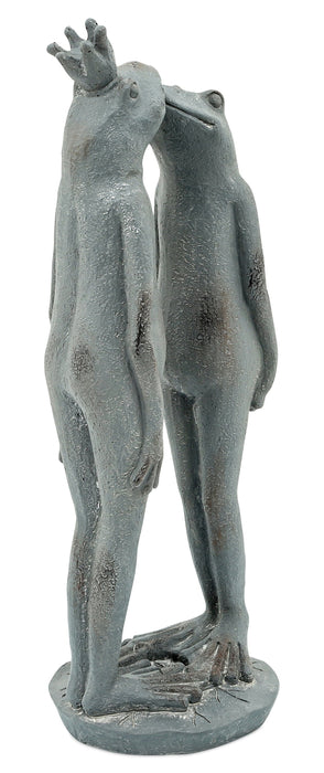 Figurine grenouille en résine noire de 16 po pour l'extérieur