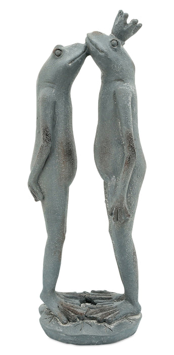 Figurine grenouille en résine noire de 16 po pour l'extérieur