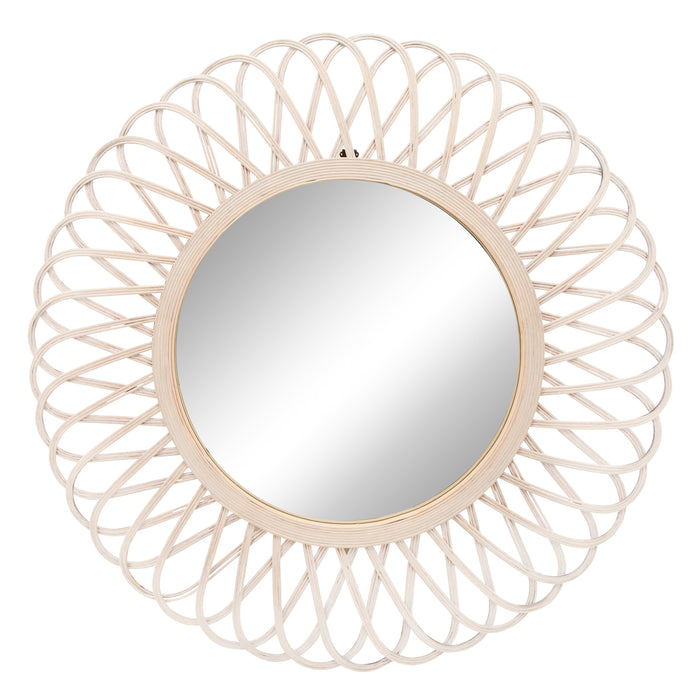 Miroir en osier brun de 35 po