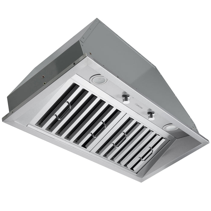 Insertion de hotte de cuisinière à conduit Ancona Pro de 34 po en acier inoxydable - AN-1330