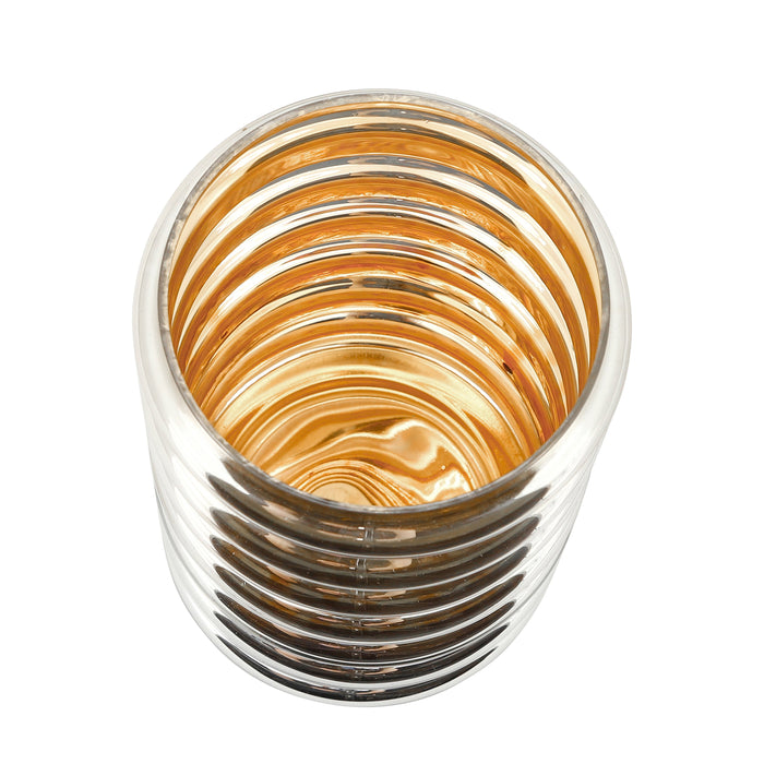 Vase doré en forme de coquille de 9 po