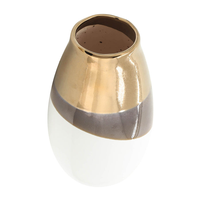 Vase en céramique doré de 10 po