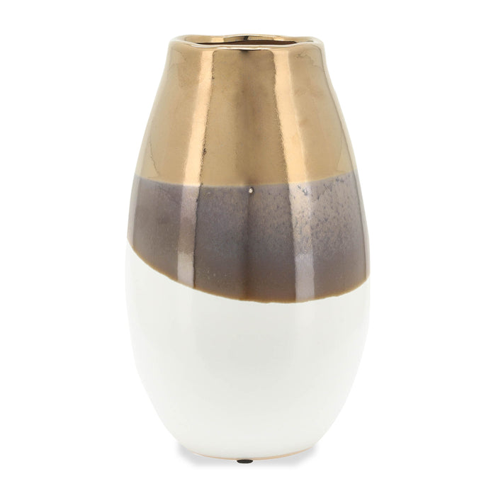 Vase en céramique doré de 10 po