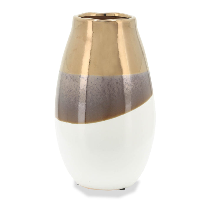 Vase en céramique doré de 10 po