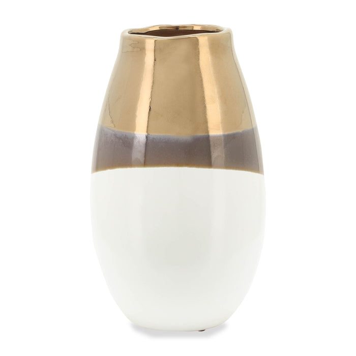 Vase en céramique doré de 10 po