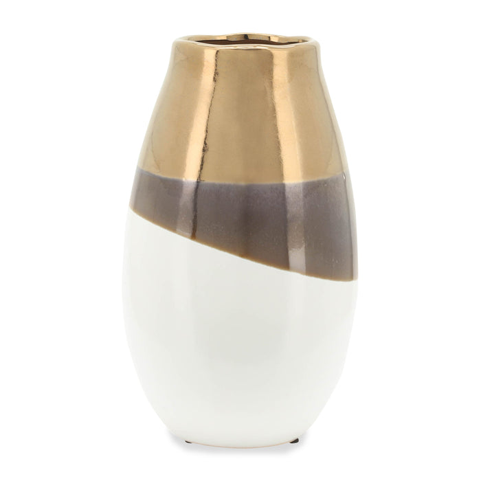 Vase en céramique doré de 10 po