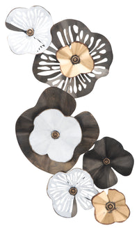 Décoration murale en métal noir et doré de 33 po