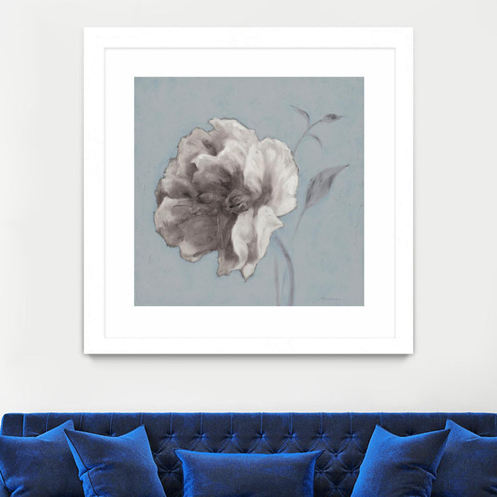 Œuvre d’art murale encadrée blanche et mate « Floral Symposium Ii » 30 x 30