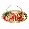 Ornement « Merry Christmas » de forme ovale en bois à DEL