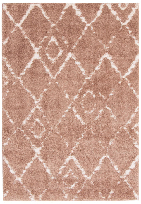 Carpette à poil long Serafina rose 3 pi 11 po x 6 pi 0 po