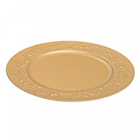 Assiette de présentation de 13 po dorée ornée de houx - ensemble de 6