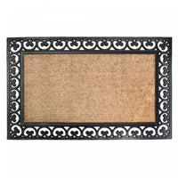 Tapis de plancher naturel 30 x 48 en caoutchouc et tapis-brosse en fibre de noix de coco