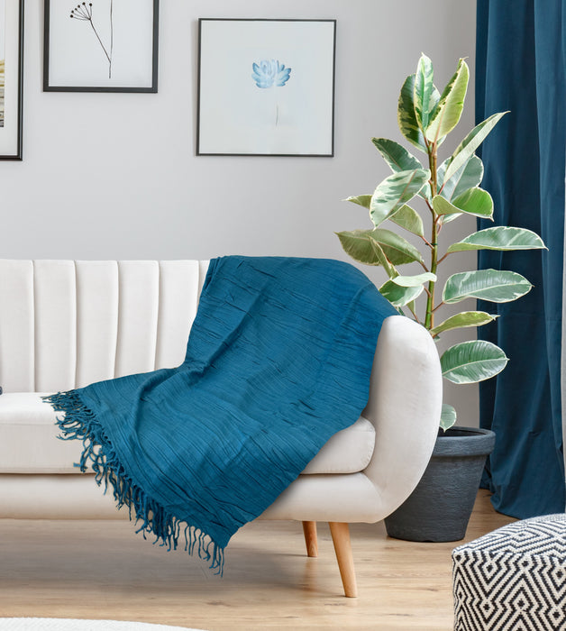 Jeté Sion bleu - 50x60