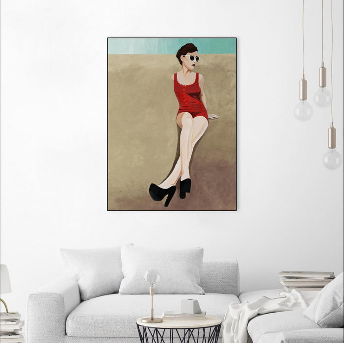 Œuvre d’art murale sur toile encadrée noire « Rays Of Glamour » 30 x 40