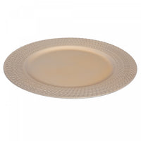 Assiette de présentation de 13 po champagne ornée de tresses - ensemble de 6
