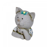 Figurine solaire en oxyde de magnésium pour l'extérieur représentant un chat