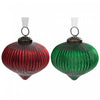 Ornement rouge ou vert de 4 po en forme d’oignon - ensemble de 4 ornements de Noël