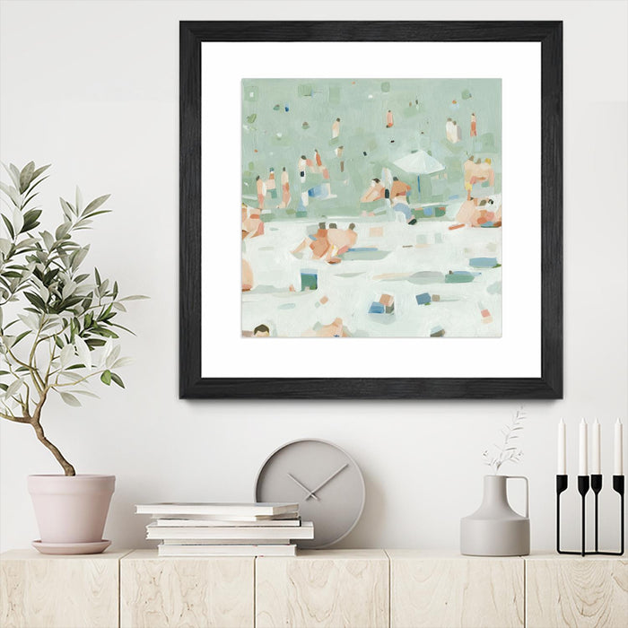 Œuvre d’art murale encadrée noire et mate « Summer Confetti I » 30 x 30