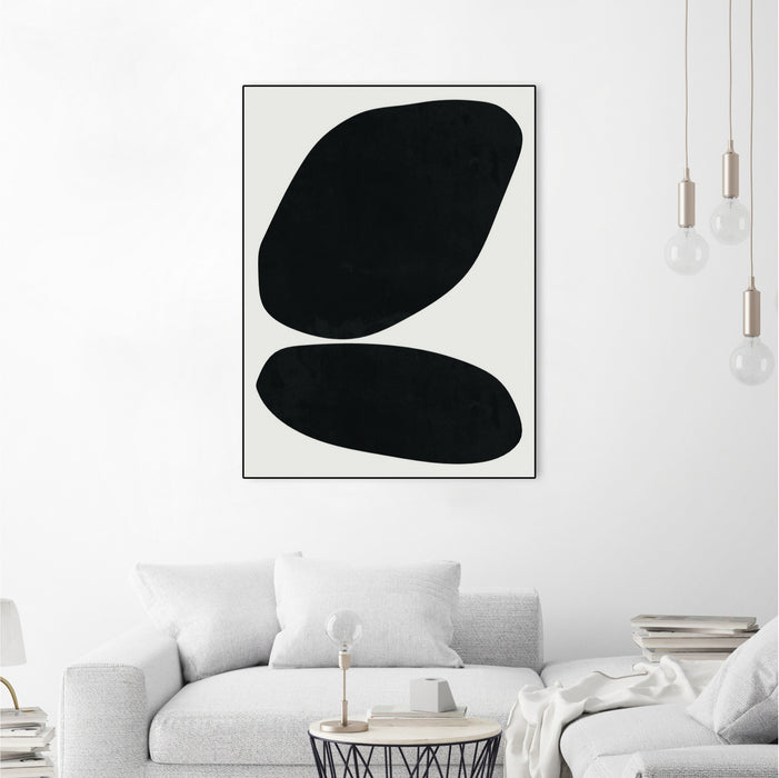 Œuvre d'art murale sur toile encadrée noire « Black Abstract Ii » 18 x 24