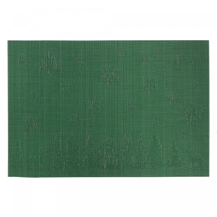 Napperon vert en vinyle à motif forêt hivernale - ensemble de 12