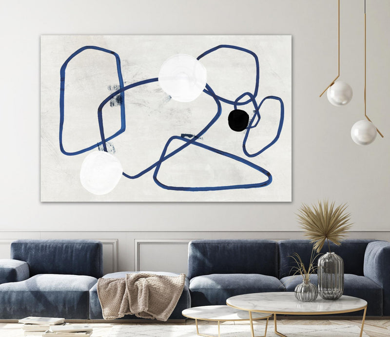 Œuvre d’art murale Giant Art « Midblue Ii » 84 x 54