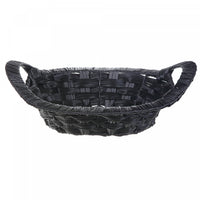 Panier tressé noir 14 x 11 avec poignée ovale - ensemble de 2