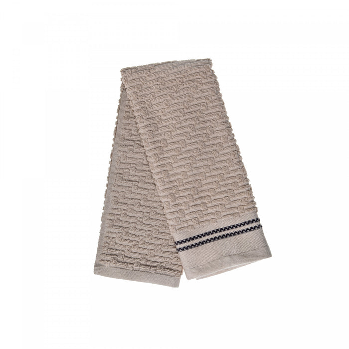 Essuie-mains brodé luxueux 16 x 27 taupe - ensemble de 6 serviettes