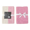 Paquet de 3 linges à vaisselle rose tendre à motif gaufré double pour la cuisine