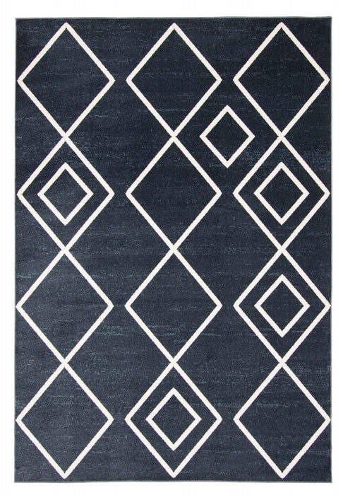 Carpette Kenza bleue lavable à la machine - 6 pi 0 po x 9 pi 0 po