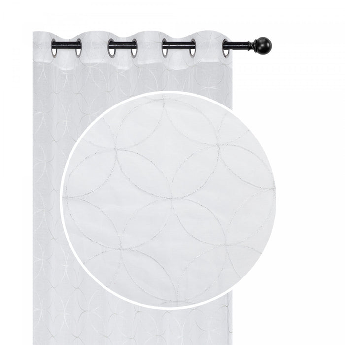Panneau de rideau transparent 96 po en LurexMC brodé de motifs de diamants blanc - ensemble de 2